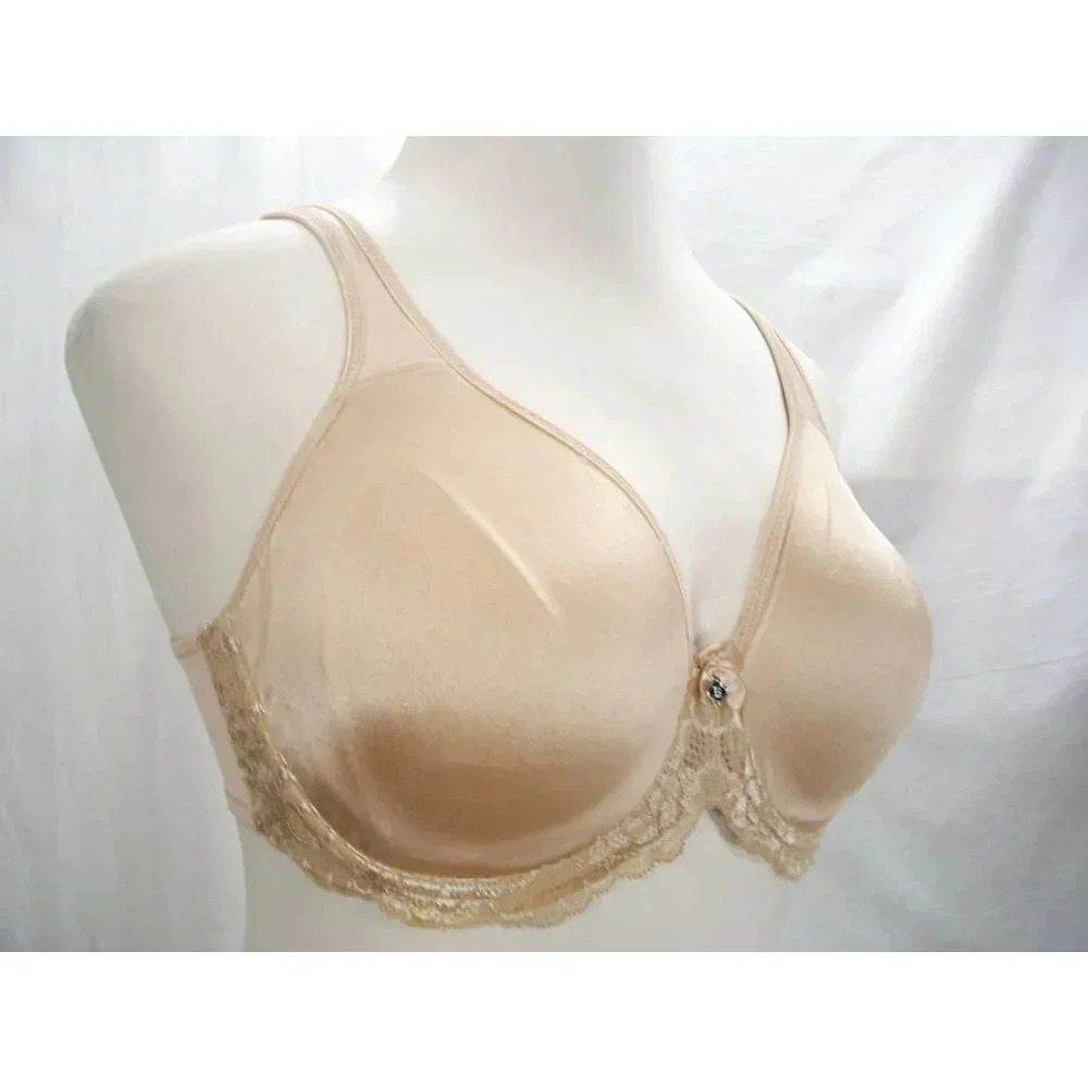 Breezies Lace Trimmed Unlined Seamless Cup Underwire Bra 36D Nude Excellent Pre- - Picture 2 of 4
